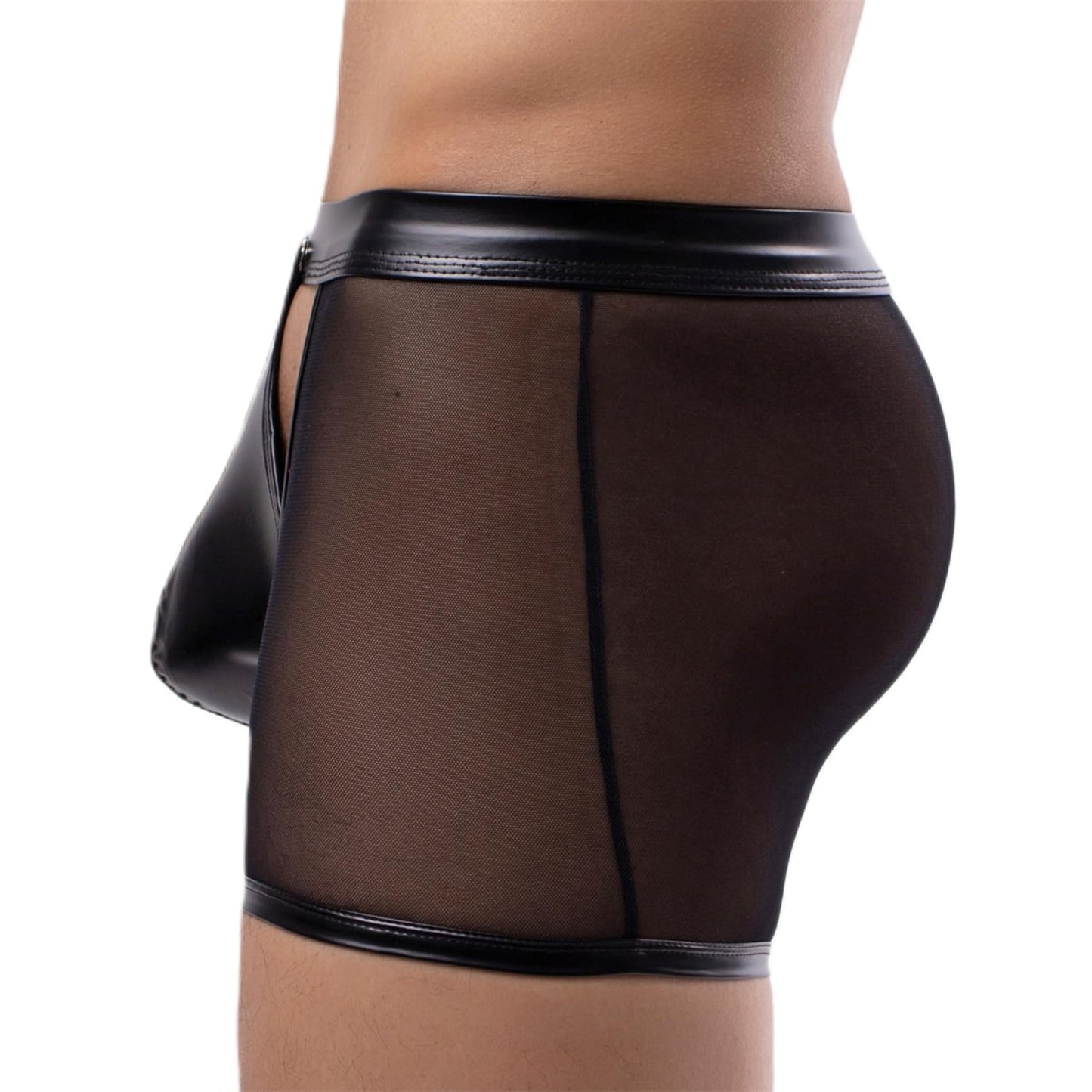 GNFVQLLE Mens Lingerie Sissy Clothes Sexy Underwear Naughty For Play See Through Exotic Apparel With Removable Pouch Black