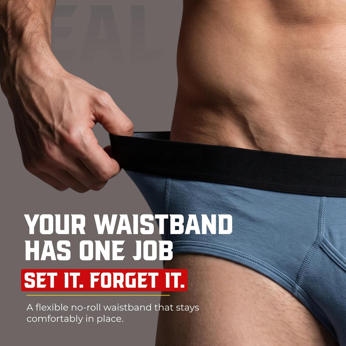 Real Men Viscose Derived From Bamboo Briefs D Pouch Med 4pk Blk/Blu/Gry