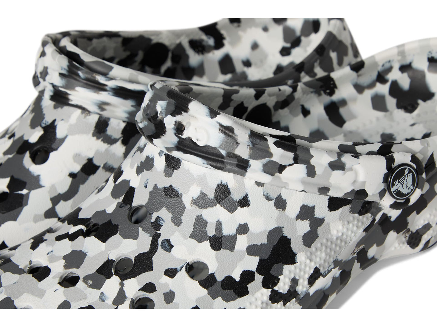 Crocs Unisex Classic Marbled Tie-Dye Clog, Black/White Confetti, 12 Women/10 Men, Medium