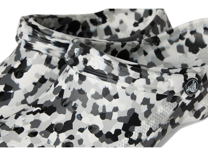 Crocs Unisex Classic Marbled Tie-Dye Clog, Black/White Confetti, 12 Women/10 Men, Medium