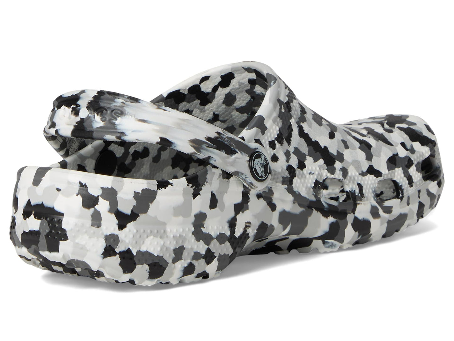 Crocs Unisex Classic Marbled Tie-Dye Clog, Black/White Confetti, 12 Women/10 Men, Medium