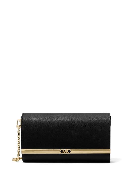 Michael Kors Mona Large East West Clutch, Gold-Tone Hardware/Black