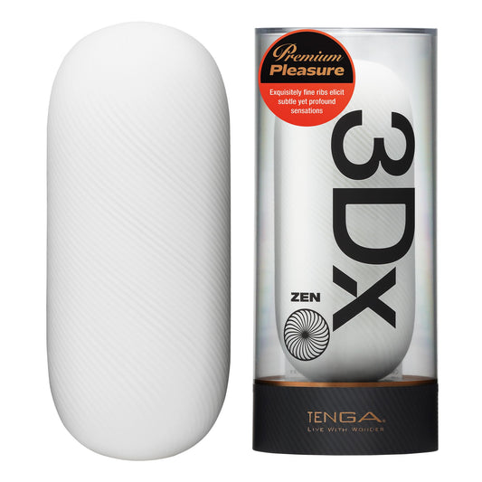 TENGA Sculpted Ecstasy 3Dx Series Zen | Adult Male Masturbator Sex Toy Stroker Device, Reusable Fine Ribbed Sleeve for Men | Made in Japan