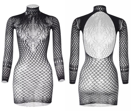 DTWAWA Womens Lingeries Fishnet Lingerie for Women Sexy Outfit Fishnet Bodysuit Cut Out Romper Black