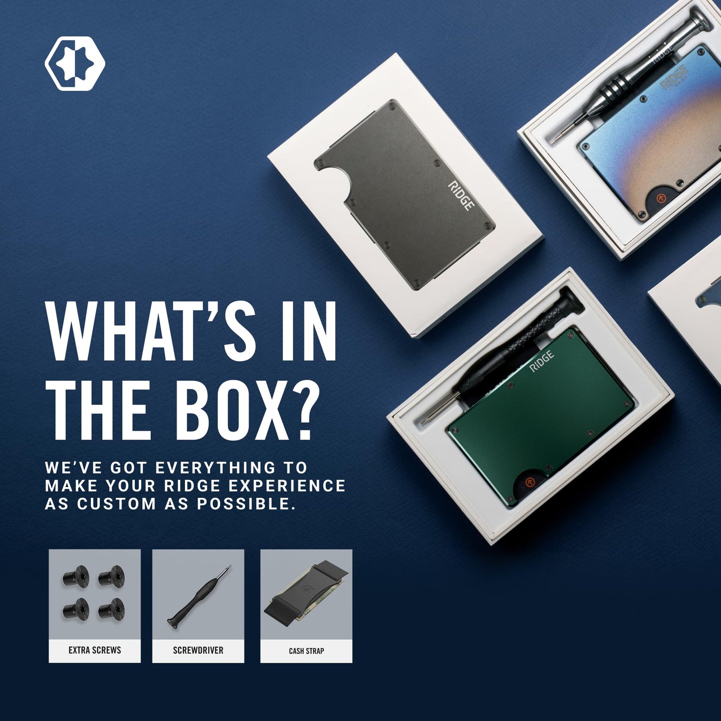 The Ridge Wallet - Slim Minimalist Compact Wallet and Card Holder, | RFID Protected Front Pocket Wallets | Integrated Cash Strap | Forest Green