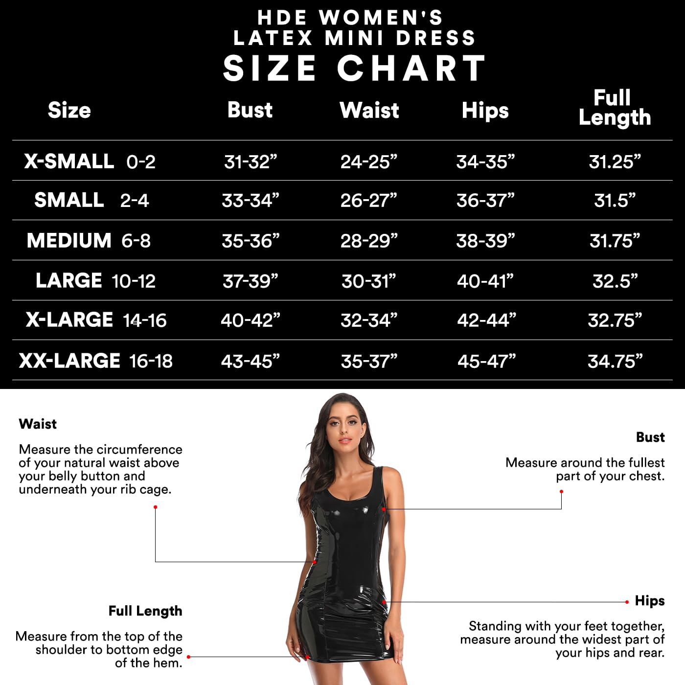 HDE Womens Latex Mini Dress Faux Leather Bodycon Costume Sexy Club Dress