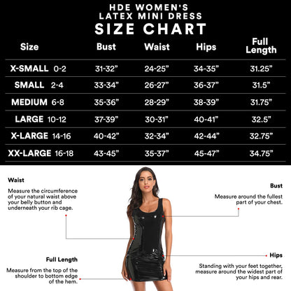 HDE Womens Latex Mini Dress Faux Leather Bodycon Costume Sexy Club Dress