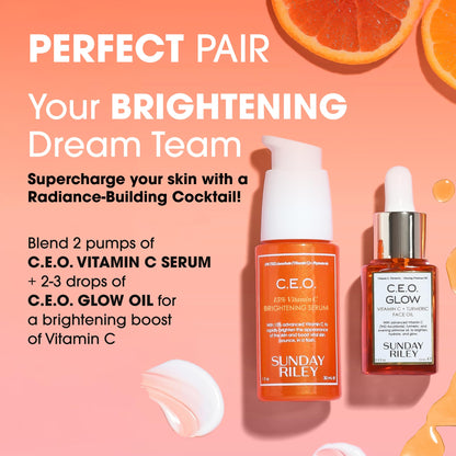 Sunday Riley C.E.O. 15% Vitamin C Brightening Serum, Orange, 1.0 Fl oz(pack of 1)