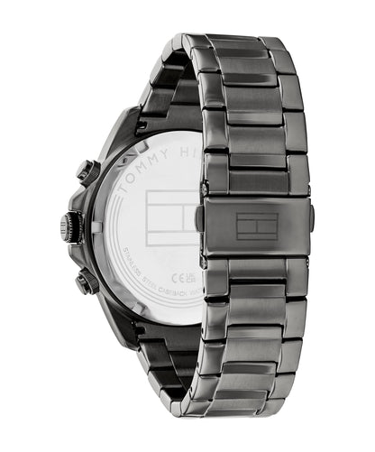 Tommy Hilfiger Men's Multifunction Stainless Steel Case and Link Bracelet Watch, Color: Grey (Model: 1792061)