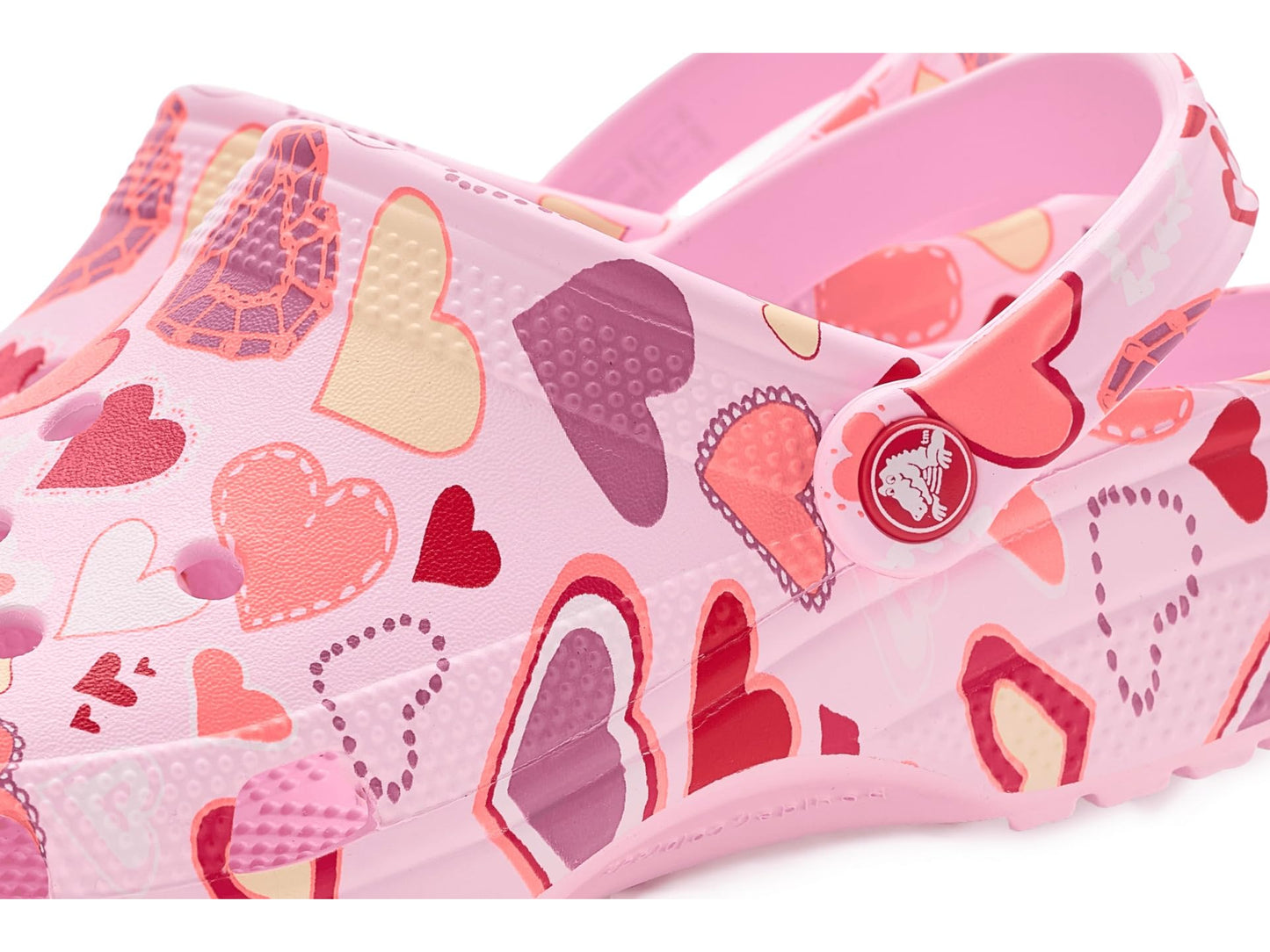 Crocs Unisex Classic Clog - Seasonal Graphic Pink Milk/Hearts Mens 9/Womens 11 Medium
