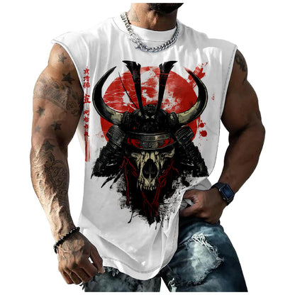 Spatofa Mens Skull Tank Tops Summer 3D Printed Graphic Big and Tall Sleeveless Crew Neck Men's Muscle T-Shirts Cotton Top,Skull 26,S