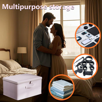 Locking Adult Game Toy Storage Organizer Lock Box Toy Storage Bins Women and Men Game Toys Storage Bags with 2 Drawstring Bags, Large capacity 15 x 10 x 6.3 Inches
