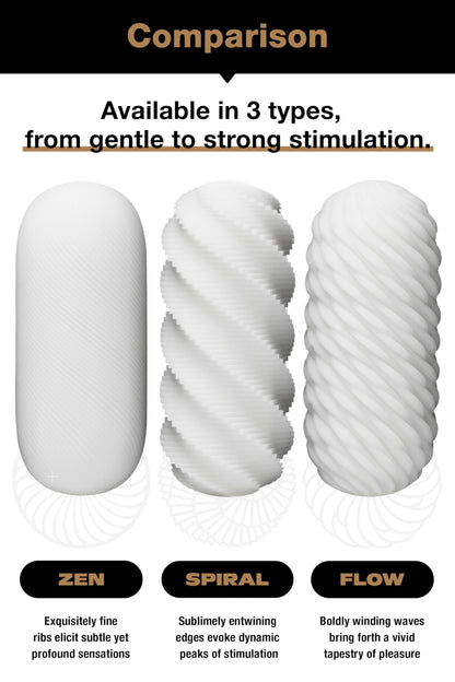 TENGA Sculpted Ecstasy 3Dx Series Zen | Adult Male Masturbator Sex Toy Stroker Device, Reusable Fine Ribbed Sleeve for Men | Made in Japan