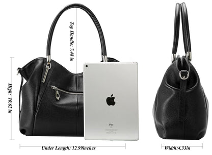 HESHE Purse for Women Shoulder Bags Tote Handbags Designer Fashion Purses and Handbags Hobo Satchel Bag Top Handle Bags (Black)