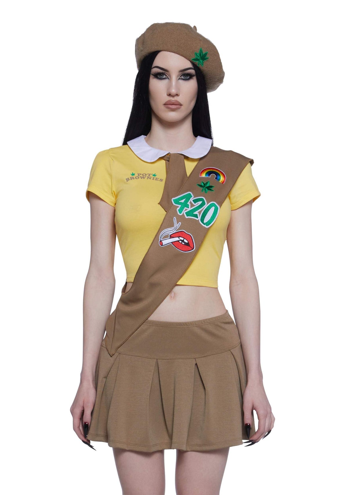 Dolls Kill Mary Jane Pot Brownie Costume - Stoner Scout Outfit by Trickz N' Treatz - X-Small