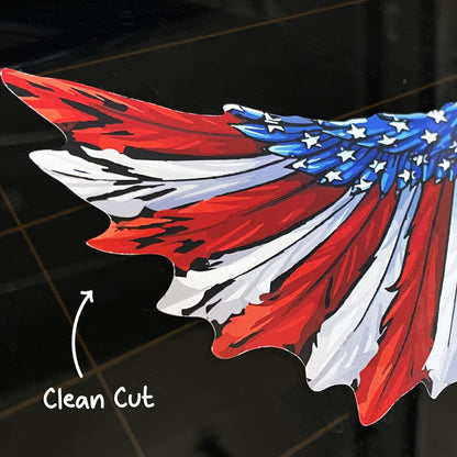 Removable 11.5 inch American Bald Eagle Flag Decal Sticker for Trucks, Cars, Anywhere Vinyl Bumper Patriotic Waterproof for Trailer