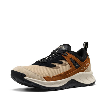 KEEN Men's Hightrail Low Height Durable Lightweight Breathable Leather Waterproof Hiking Shoes, Safari/Roasted Pecan, 10