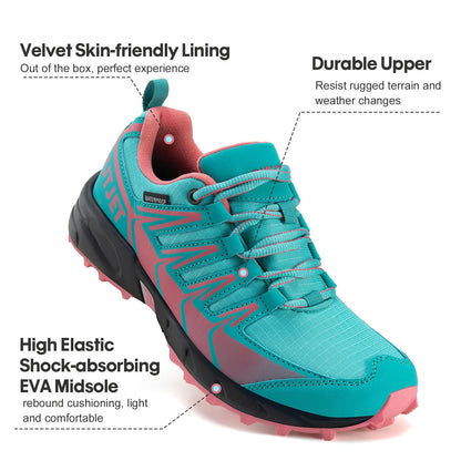 OUTJET Women's Waterproof Hiking Shoes Lightweight Pink