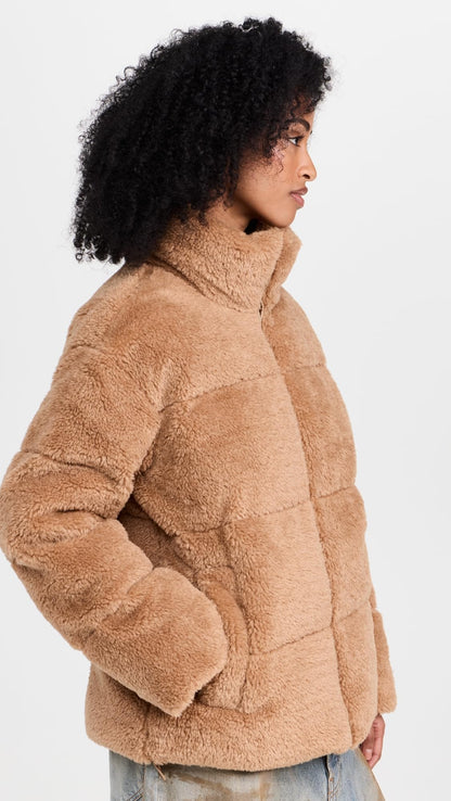 UGG Women's Emmalyn Uggfluff Puffer Jacket, Camel, M