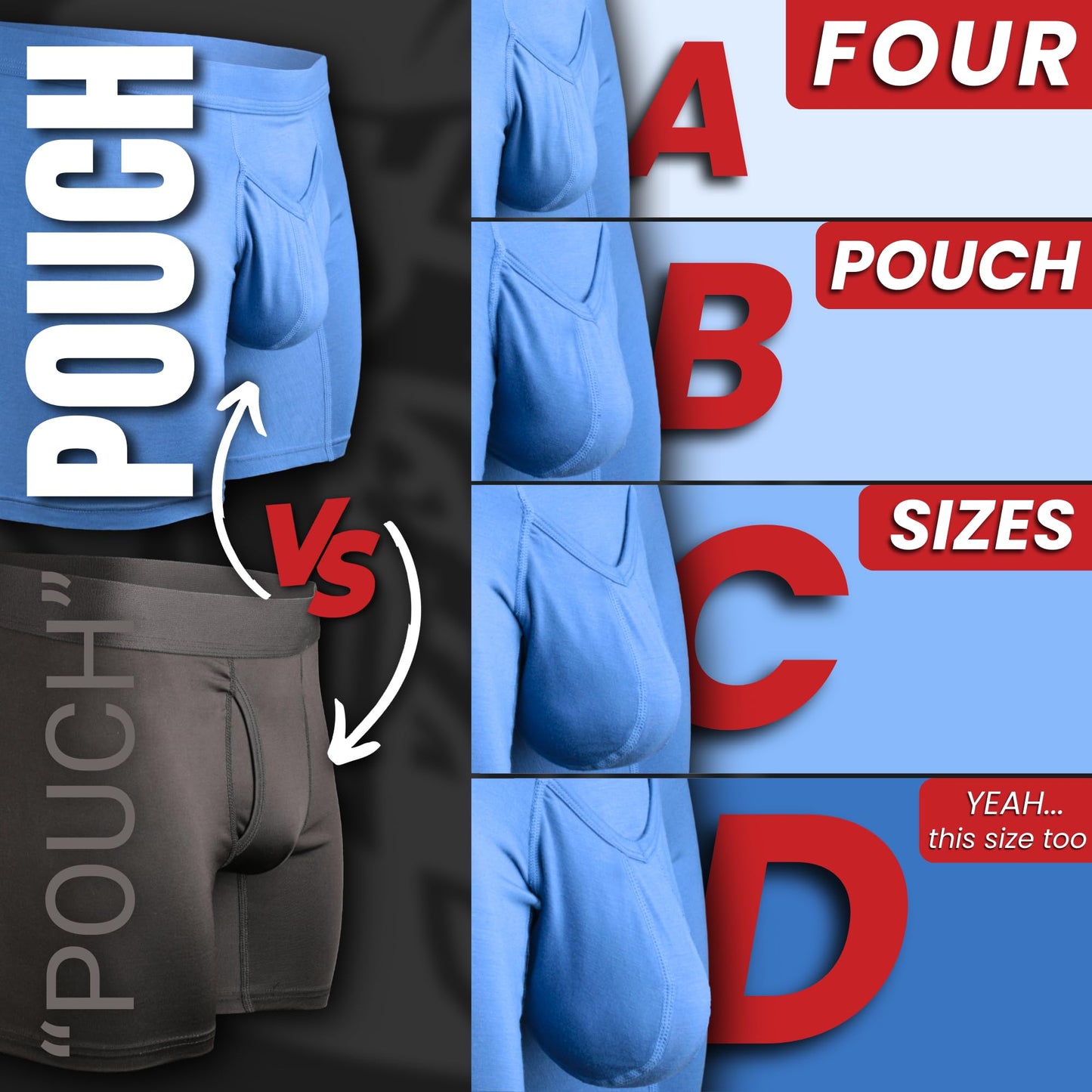 Real Men 3in Modal Boxer Briefs D Pouch Lrg 6pk Blk