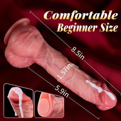 Sex Toys Realistic Dildo, 8.5 Inch Jerkable Skin Sliding Balls Dildos