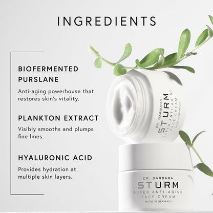 Super Anti Aging Face Cream 1.7 Fl Oz, Moisturizer Face Cream for Women, Firming Hydrating Care, Smooths Wrinkles, Luxury Skincare By Dr. Barbara Sturm