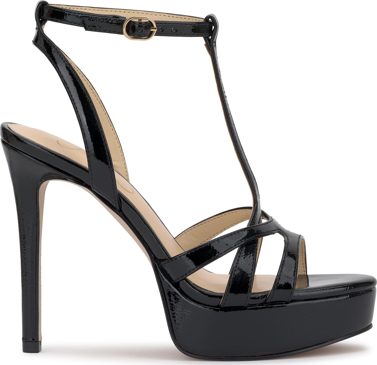 Jessica Simpson Women's Sippete T-Strap Platform Sandals Black 7.5 Medium