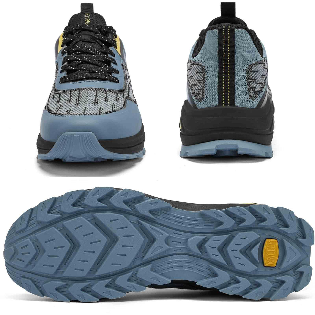 Kricely Men's Trail Running Shoes -Hiking & Non-Slip Light Blue Size 13
