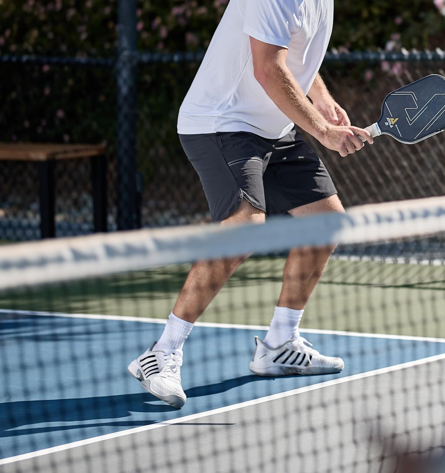 K-Swiss Men's Pickleball Supreme Shoe, White/High Rise/Black, 8.5 M