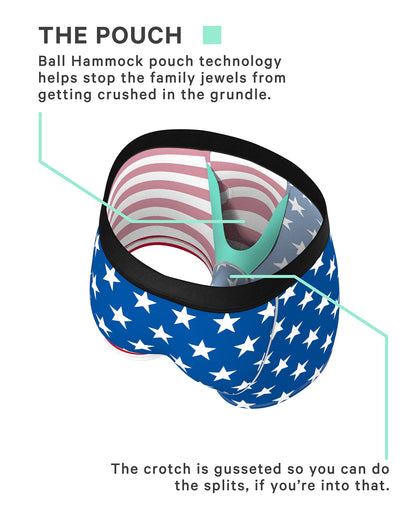 Shinesty Hammock Support Pouch Underwear For Men | Mens Boxer Briefs Short Leg | US Large American Eagle