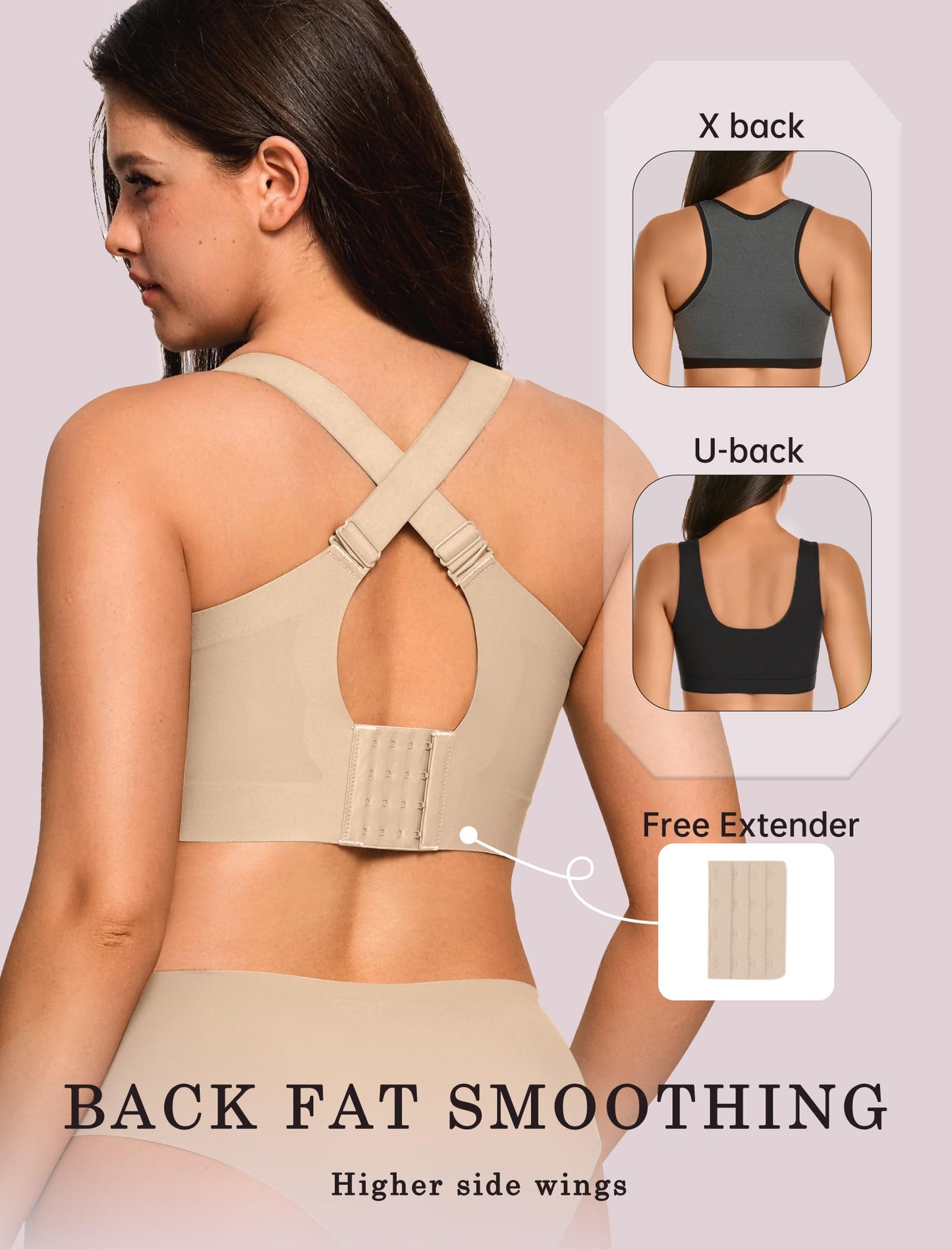 OEAK Womens Wireless Jelly Bra Plus Size Supportive Seamless Bras Full Coverage Push Up Comfortable No Underwire Tshirt Bras Creamy Beige+Leopard Coffee XL