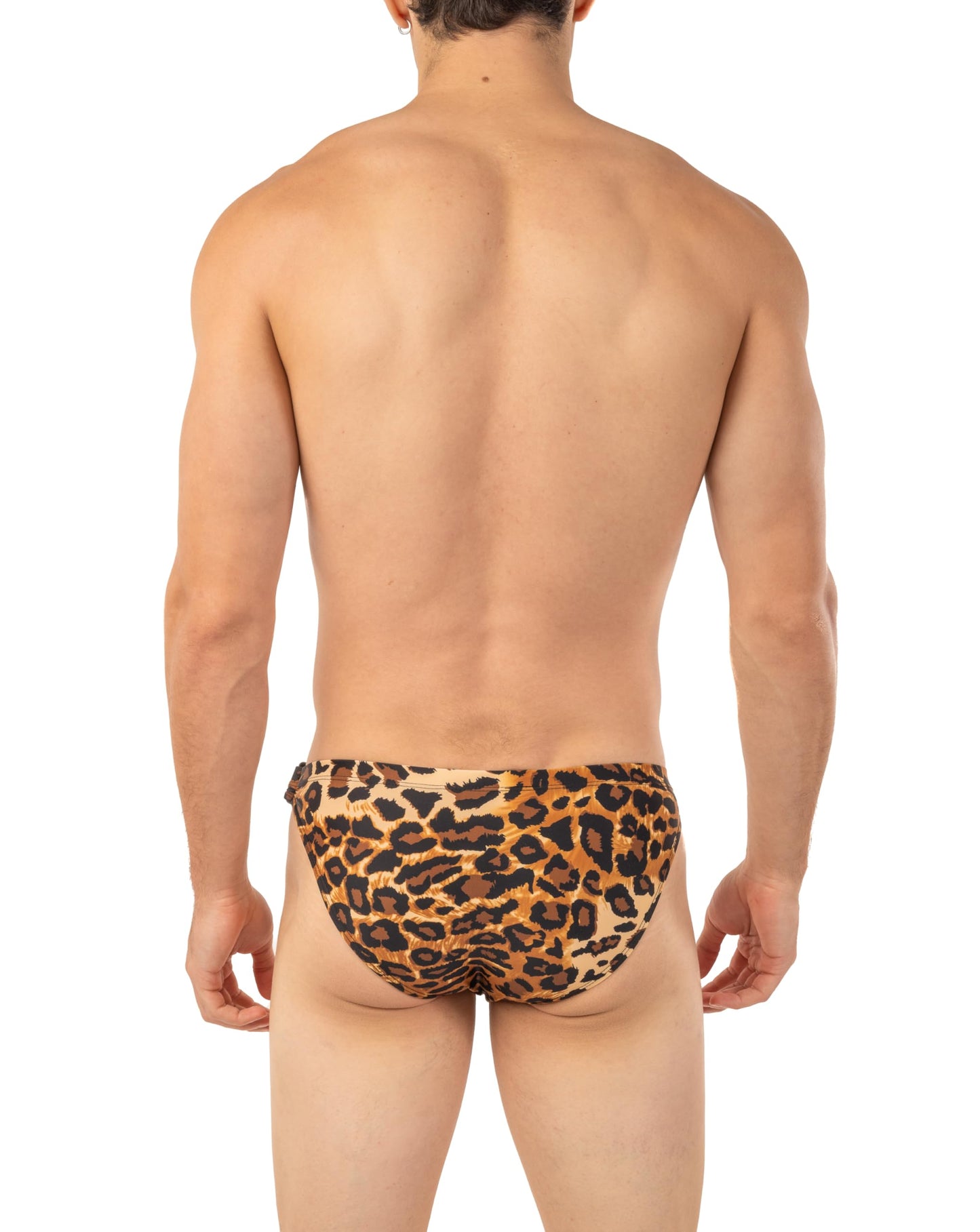 Gary Majdell Sport Men’s Bikini Swimsuit with Side Buckle - Available in Shiny Tricot, Liquid Metallic, and Nylon Spandex Prints (Tarzan, L)