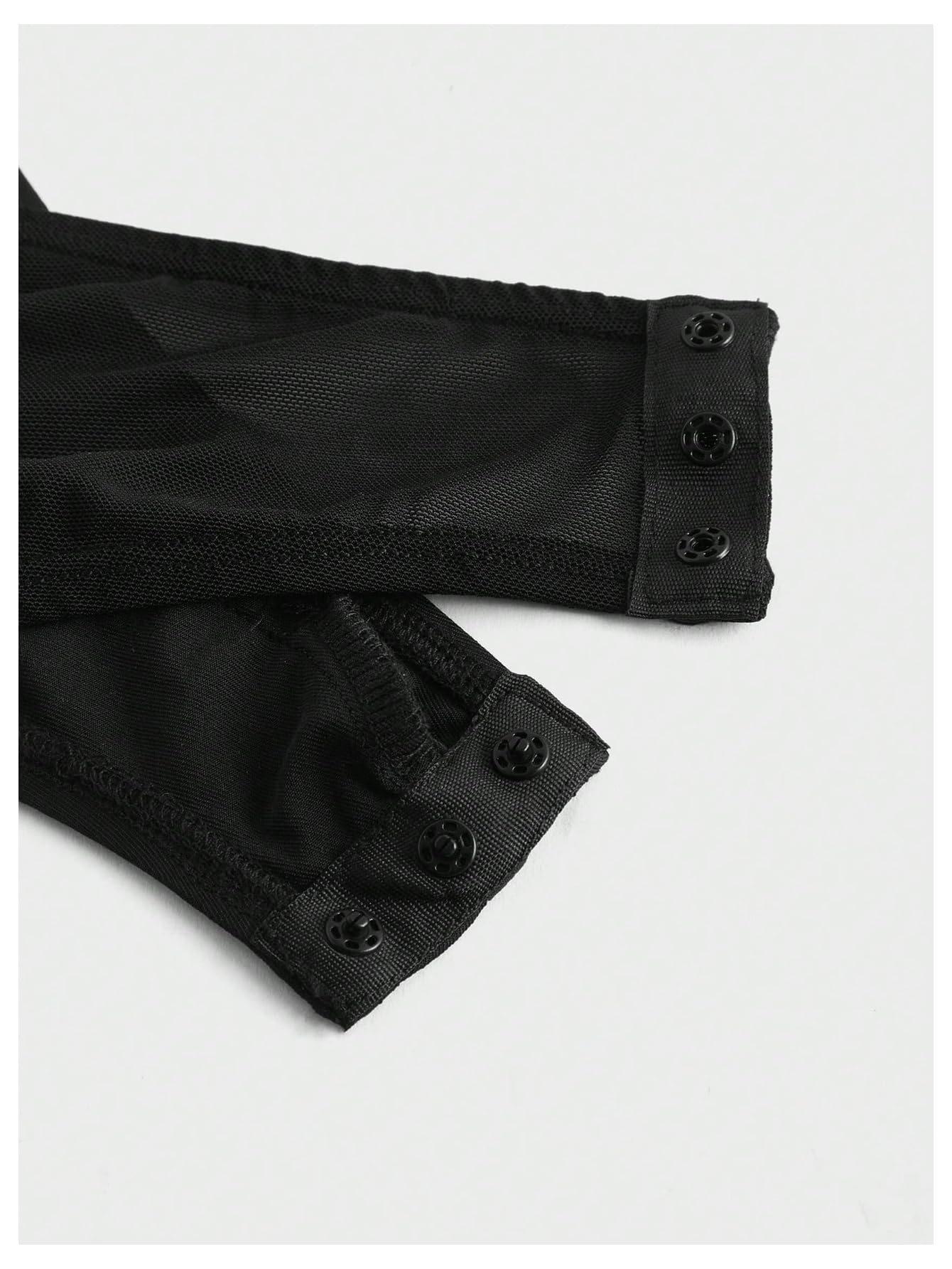 OYOANGLE Men's Long Sleeve Sheer Bodysuit Crew Neck Slim Fit Mesh Shirt Y2K Party Clubwear Streetwear Black Medium