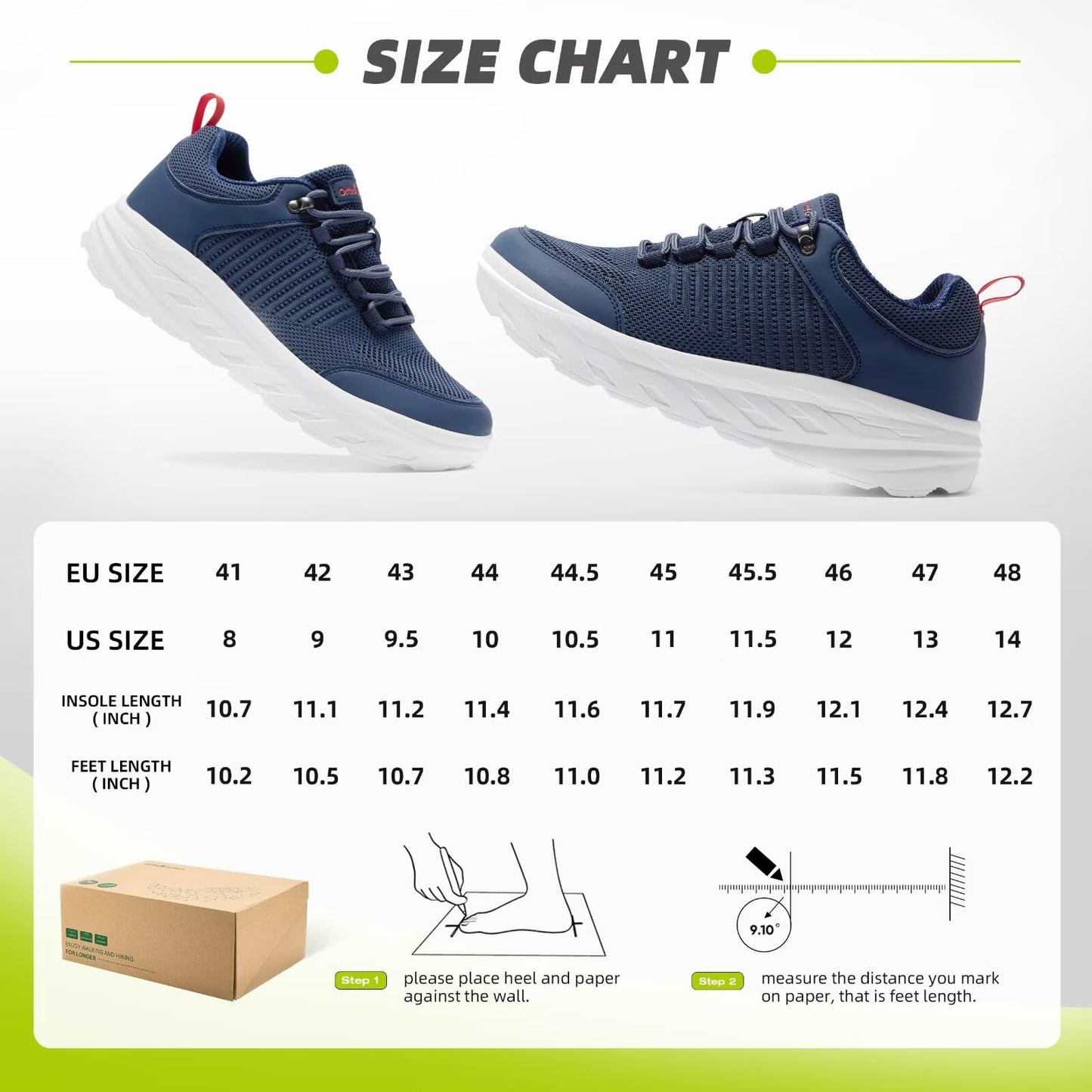 Men's Orthopedic Diabetic Wide Walking Shoes: Adjustable Fit Arch Support Ergonomic Lightweight Cycling Sneakers, Breathable Plantar Fasciitis Orthotic Foot Pain Relief Leisure Shoes Dark Blue Size 8
