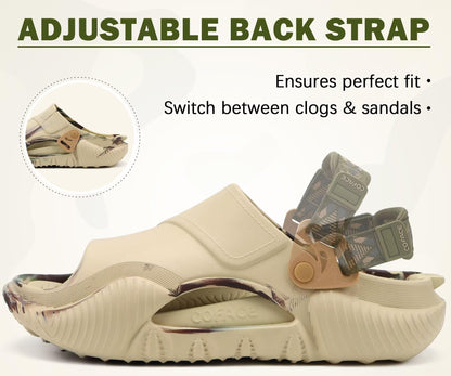 COFACE Mens Clogs with Arch Support Orthopedic Sandals for Men Orthotic 2025 Recovery Mules Man Plantar Fasciitis Summer Casual BeigeGreenCamo Size 10