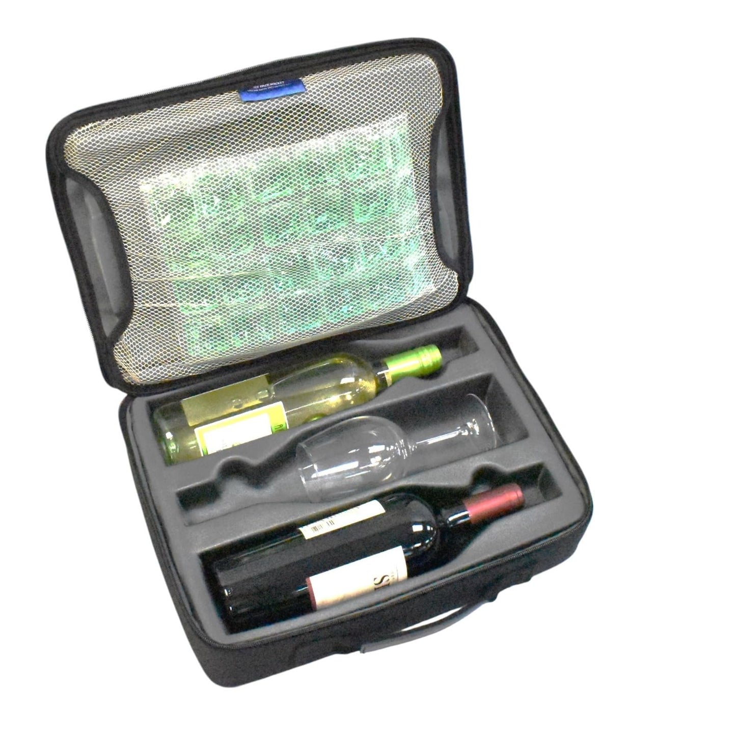 WITIS Wine Travel Luggage for 6-Bottle. Unbreakable Insulated Bag & Ice Pocket, TSA Lock, Spinner Wheels, Expandable (DG, 6)