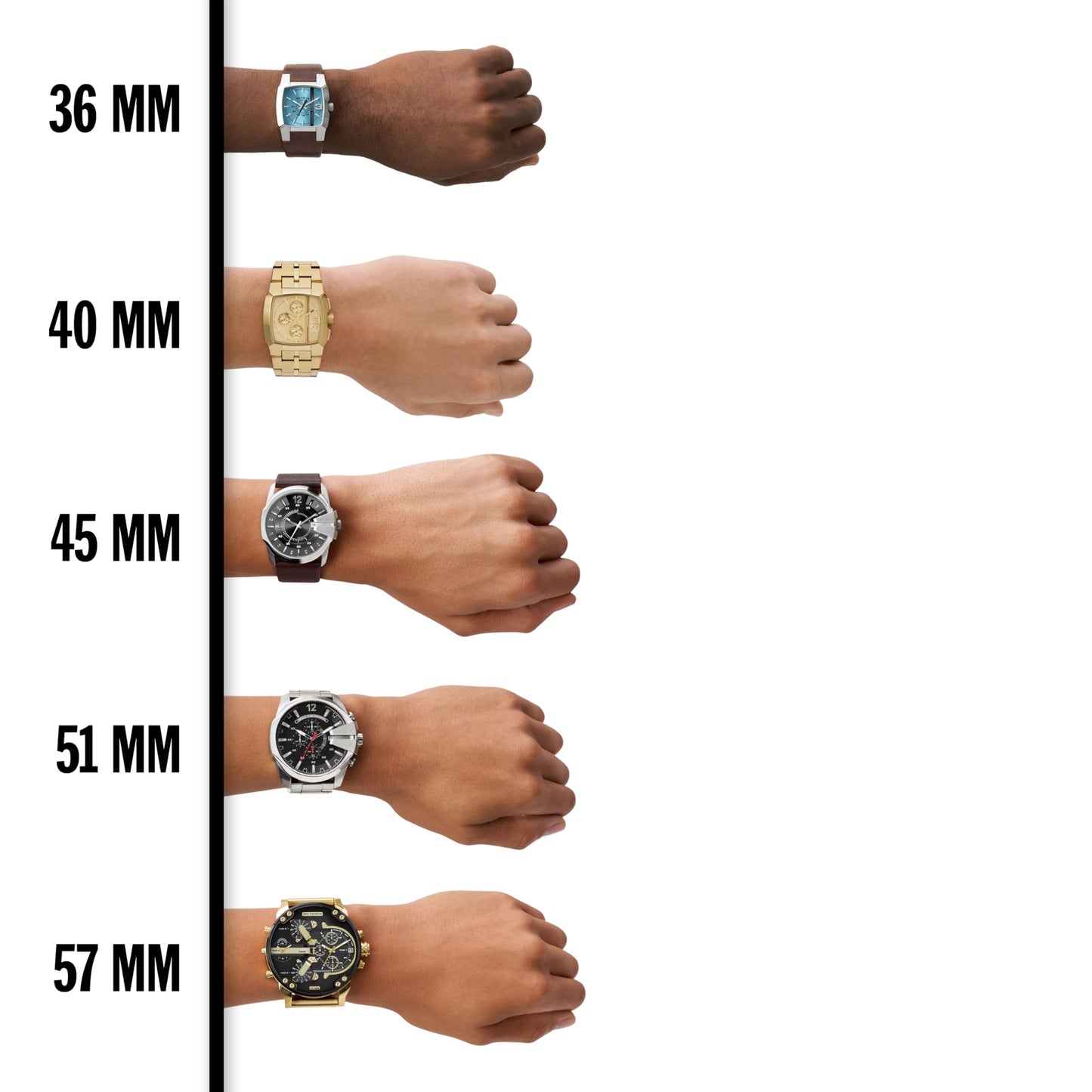 Diesel Men's Mr. Daddy Slim Multi-Movement Red Stainless Steel Watch (Model: DZ7491)