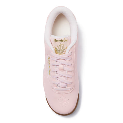 Reebok Princess Sneakers for Women, Comfortable Walking or Tennis Womens Shoes, Pink/White/Gold Metallic, 7