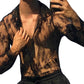 Men's See Through Fishnet Mesh Top Long Sleeve Muscle T-Shirt Button Down Shirts Top V Neck Full Lace Flower Blouse Tee Clubwear