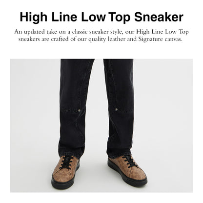 COACH High Line Signature Low Top Khaki/Black 7 D