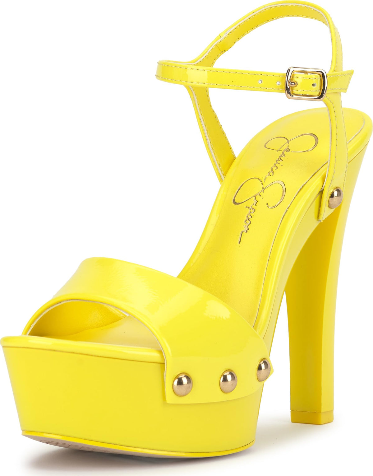 Jessica Simpson Calenta Studded Platform Sandal, Bright Yellow,