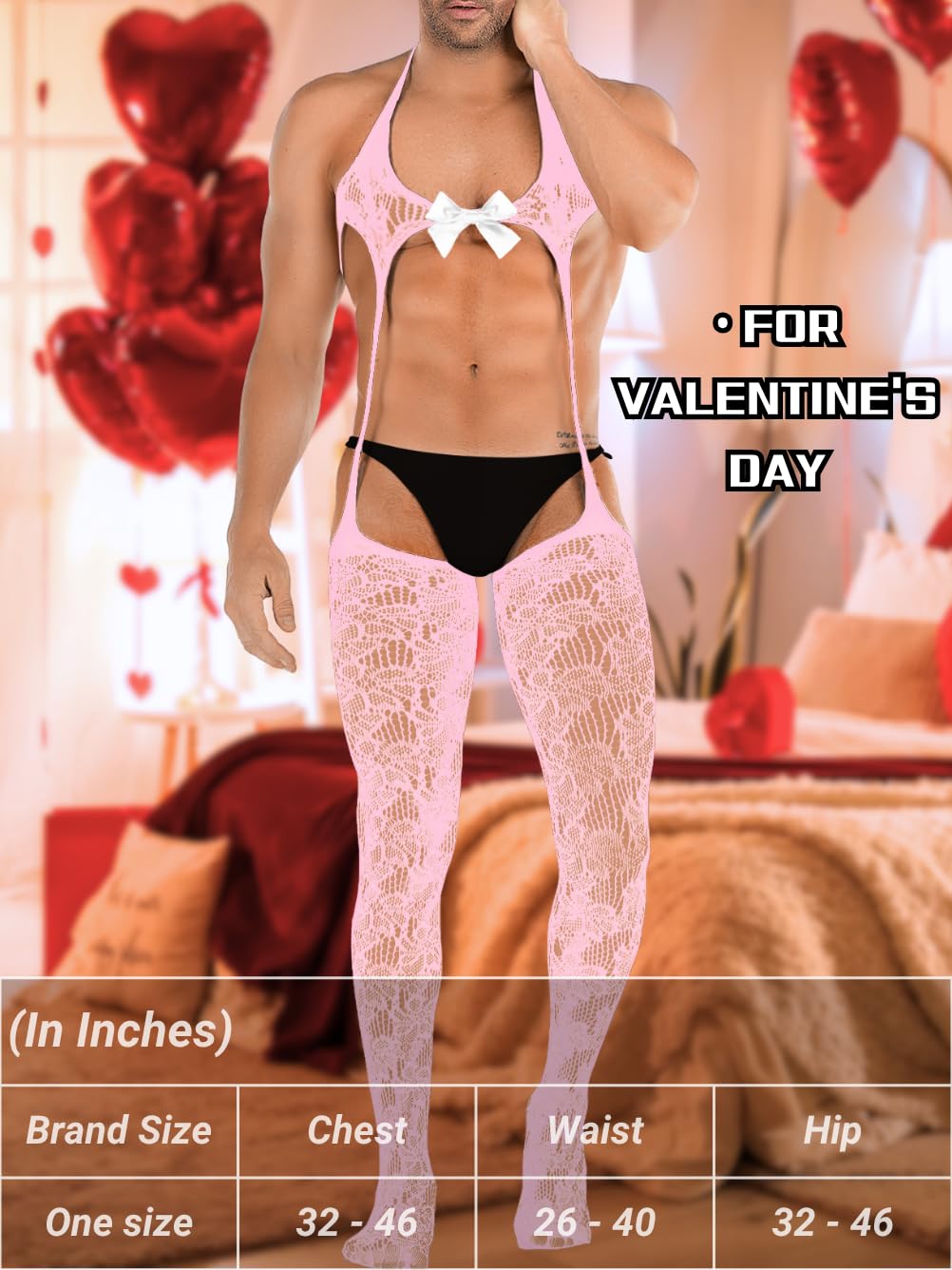 Pink Sissy Bodysuit - Nylon Stockings for Men