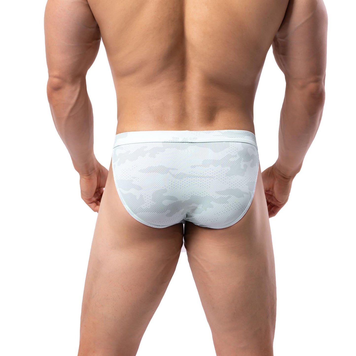 Summer Code Mens Bikini Briefs Low Rise Bulge Pouch Underwear Soft Lightweight Micro Mesh Underpants, Grey, Small