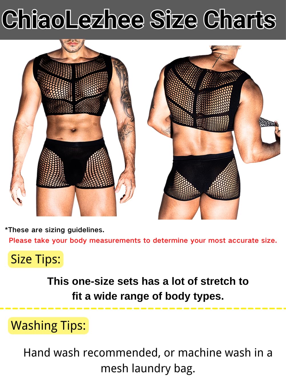 ChiaoLezhee Men's Tank Tops Mens Sexy Sheer Mesh Fishnet Crop Top Shirt Sissy Lingerie Man Underwear for Men Clothes Gay Black One Size