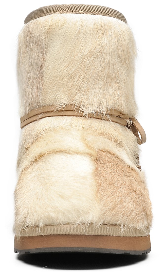 AUMU Women's Classic Mini Sheepskin Winter Boot Fur Boot White Size 10