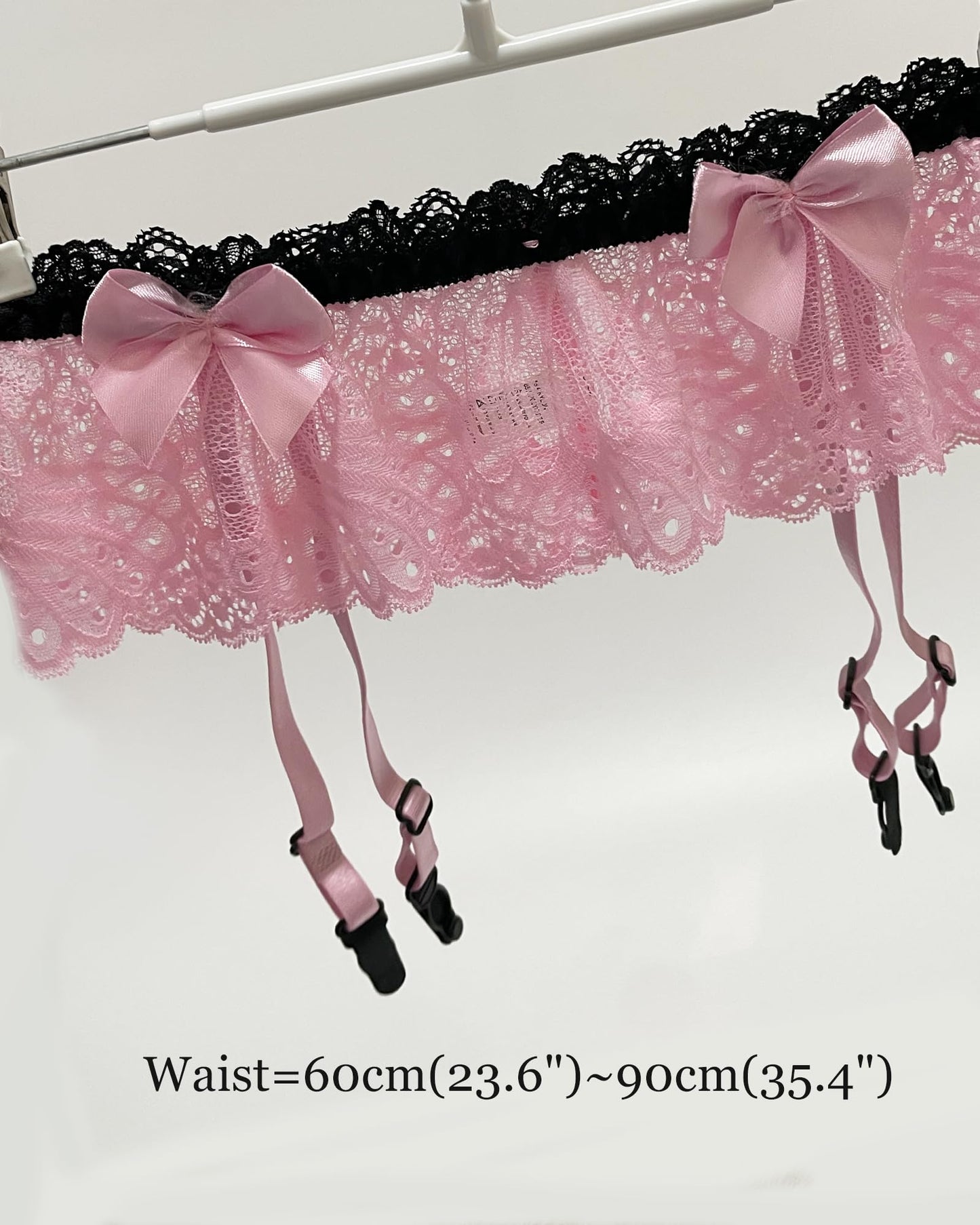 Mens Sissy Lingerie Outfits Lace Panties Underwear With 4 Garter Belt For Crossdressing (US, Alpha, One Size, Regular, Regular, Pink)