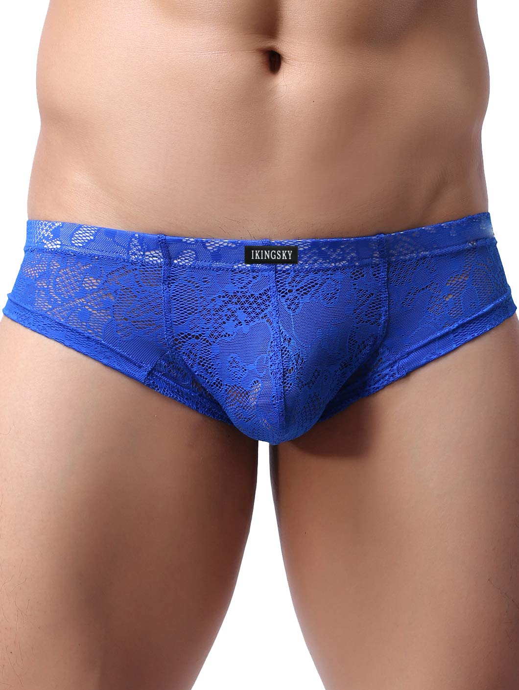 Men's Cheeky Boxer Briefs Sexy Thong Underwear Breathable Lace Mens Panties (Small, 6 Pack)