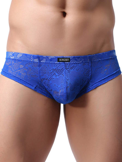 Men's Cheeky Boxer Briefs Sexy Thong Underwear Breathable Lace Mens Panties (Small, 6 Pack)