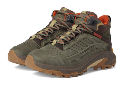 Merrell Men's Moab Speed 2 Leather Mid Waterproof Hiking Boot Olive 14.0 Medium