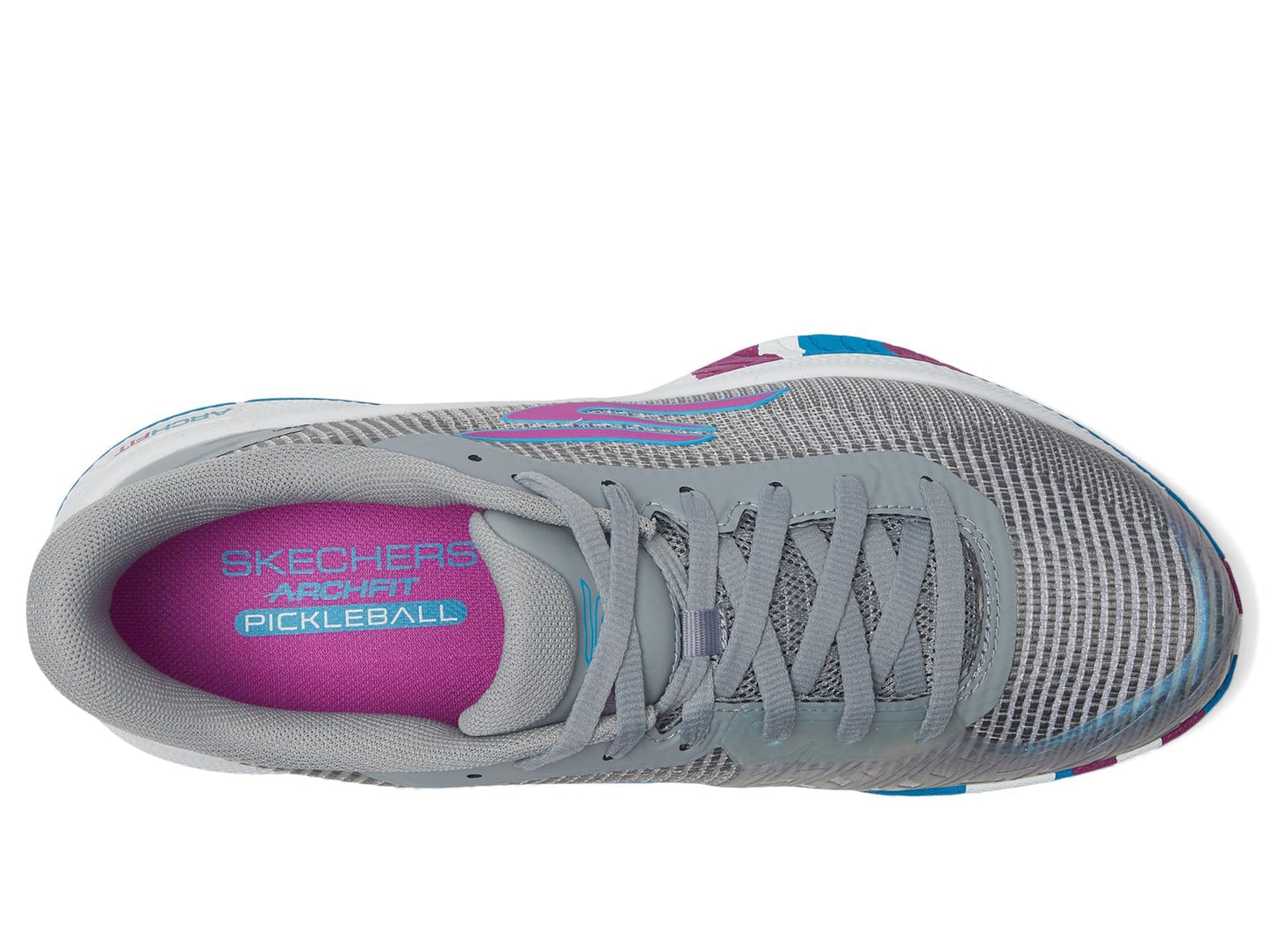 Skechers Women's Low-Top Sneakers, Grey Synthetic Textile Trim, 8.5